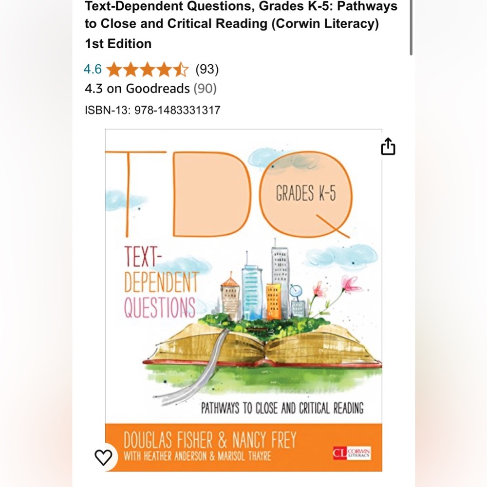 Text Dependent Questions by Douglas Fisher & Nancy Frey